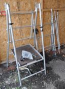 A HENCHMAN ALUMINIUM EXTENDING WORK PLATFORM, with retaining clips (we have not fully erected this