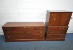 G PLAN, A 20TH CENTURY SIDEBOARD, fitted with seven assorted drawers, length 160cm x depth 46cm x