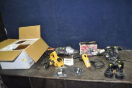 A COLLECTION OF POWER TOOLS, comprising a Champion 9in grinder, a Schneider 4in grinder, a Tool King