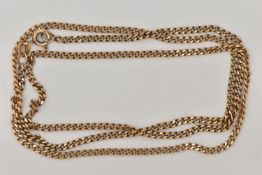 A 9CT GOLD CURB LINK CHAIN, fitted with a spring clasp, hallmarked 9ct Birmingham import, length