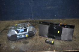 A PANASONIC SC-HC29DB HI FI, with remote, and a JVC DAB portable hi fi (both PAT pass and