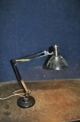 A THOUSAND AND ONE LAMP CO '1001' ARTICULATED TABLE LAMP, label to frame (PAT pass and working)