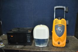 A COLLECTION OF HOUSEHOLD ELECTRICALS, including a DeLonghi dehumidifier, a Kenwood microwave, and