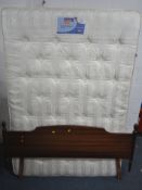 A SILENTNIGHT MIRACOIL 3 4FT6 MATTRESS, with a Stag minstrel headboard, condition report: general