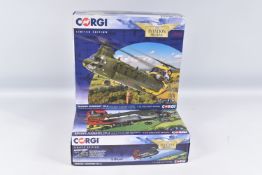 TWO BOXED CORGI AVIATION ARCHIVES 1:72 SCALE MODEL BOEING CHINOOK MILITARY HELCOPTERS, the first a