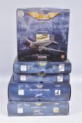 FIVE BOXED CORGI AVIATION ARCHIVE 1:144 SCALE MODEL MILITARY AIRCRAFTS, the first a Military Air