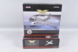 TWO BOXED CORGI AVIATION 1:144 SCALE MODEL VICKERS VALIANT B.Mk.1 MILITARY AIRCRAFTS, the first a