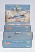 FOUR BOXED CORGI AVIATION ARCHIVE 1:72 MODEL MILITARY AIR POWER AIRCRAFTS, the first a McDonnell