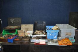 SEVEN TRAYS CONTAINING VINTAGE TOOLS including a Tapley meter brake efficiency tester, a Coates