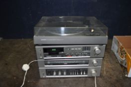 A VINTAGE PIONEER COMPONENT HI FI (no speakers) including a PL110 turntable (no drive belt but motor