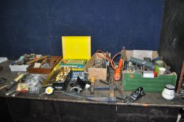 FIVE BOXES CONTAINING TOOLS including Moore and Wright Micrometers, Mercer, Verdict and TGM dial