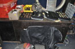 A SELECTION OF VINTAGE CAR PARTS including a copper 'H&B' no 1130 headlamp, a distressed Goodrich