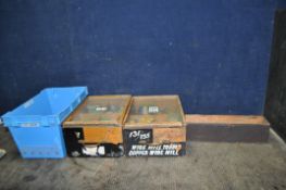 A COLLECTION OF VINTAGE AUTOMOTIVE BULBS AND LIGHTS in two early 20th Century display drawers with