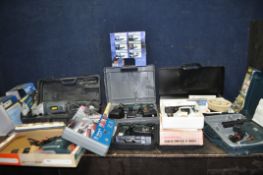 A COLLECTION OF POWER TOOLS, including Black and Decker KD154RE hammer drill and Scorpion