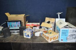 A COLLECTION OF ELECTRICAL ITEMS, including a Wharfedale 15in TV/DVD with remote (PAT pass and