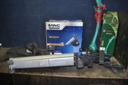A MacALLISTER MBV3000 GARDEN BLOWER/VAC, with original box, and a Bosch Easitrim strimmer, with