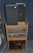 A METZ MECASOUND COMPONENT HI FI, comprising a branded cabinet, an AX4960 integrated amplifier, a