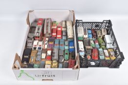 A QUANTITY OF UNBOXED ASSORTED PLAYWORN DINKY TOYS DIECAST VEHICLES, to include Supertoys Leyland