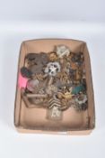 A NICE COLLECTION OF CAP BADGES, BUTTONS AND SHOULDER TITLES, this lot includes badges from