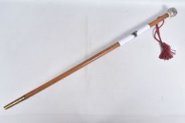 A MID 19TH CENTURY WHITE METAL MOUNTED CEREMONIAL WALKING CANE