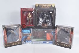 A COLLECTION OF TV AND FILM COLLECTIBLE FIGURES, to include a Jakks Pacific Gozilla King of the