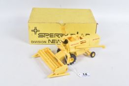 A BOXED SPERRY RAND PROMOTIONAL PLASTIC NEW HOLLAND COMBINE HARVESTER MODEL, approx. 1/43 scale,
