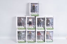 NINE BOXED DC COLLECTIBLES 'ARROW' ACTION FIGURES, no. 1 Oliver Queen, no. 6 Deadshot, no. 7