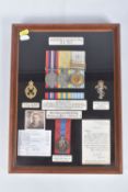 A NICELY FRAMED MEDAL ARCHIVE TO FAMILY MEMBERS, SPANNING WW2 & THE KOREAN WAR, the glazed frame