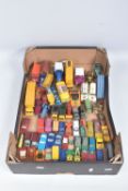 A QUANTITY OF UNBOXED ASSORTED PLAYWORN MAINLY MATCHBOX DIECAST VEHICLES, to include Jaguar E