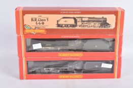 THREE BOXED HORNBY RAILWAY 00 GAUGE SCALE MODEL LOCOMOTIVES, to include a BR Class 5, 4-6-0 in Black