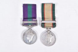 AN INDIAN GENERAL SERVICE MEDAL AND A GENERAL SERVICE MEDAL TO THE HAMPSHIRE REGIMENT, the IGSM