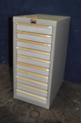 A TWINLOK STOR TEN DRAWER METAL FILE CHEST width 29cm, depth 32cm, height 60cm