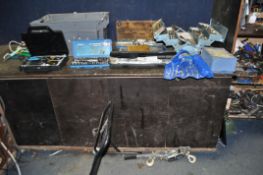 A SELECTION OF AUTOMOTIVE TOOLS including a Jaguar car toolkit, a motorcycle paddock stand, a Torque