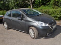 A 2015 PEUGEOT 208 THREE DOOR HATCHBACK CAR in grey Registration Number BX15 ZHC with a 1200cc