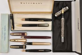 AN ASSORTMENT OF PENS, to include a 'Sheaffer' fountain pen, nib stamped 14k 585, a 'Koppykleen'