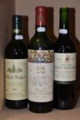 BORDEAUX WINE, Three Bottles of Red Wine from Bordeaux comprising 1 x CHATEAU MOUTON ROTHSCHILD 1968