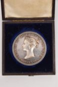 NATIONAL DEPARTMENT OF SCIENCE AND ART PRIZE MEDAL, cased white metal medal with awarded to '