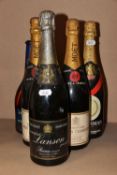 CHAMPAGNE / WINE, Five Bottles comprising 1 x LANSON BLACK LABEL Champagne, 2 x MOET & CHANDON