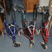 THREE MOBILITY ROLLATORS, two by Drive Mobility and another unbranded (3)