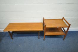 BRDR FURBO, A DANISH MID-CENTURY TEAK TWO TIER TROLLEY, width 71cm x depth 46cm x height 64cm, along