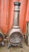 A MODERN CAST IRON CHIMINEA, height 122cm, Condition Report: no apparent damage