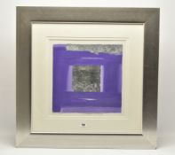 LINDA CHARLES (BRITISH CONTEMPORARY) 'PURPLE RHYTHM', abstract colour blocks, unsigned but with