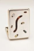 A 'SAMPSON MORDAN' VESTA CASE WITH SHIBIYAMA AND ENAMEL BUGS, of a rectangular form, decorated