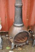 A MODERN CAST IRON CHIMINEA, height 122cm, Condition Report: no apparent damage