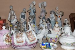 A GROUP OF NAO FIGURES AND MISCELLANEOUS CERAMICS, comprising ten Nao figures and similar to include