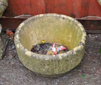 A WILLOW LODGE CRAFTS CONCRETE PLANTER, with a 49cm diameter textured bowl, Condition Report: