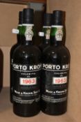 VINTAGE PORT, Four Bottles of exceptional Port from the legendary 1963 vintage comprising 4 x