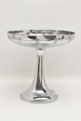 A WMF PLATED TAZZA, with stylised leaf motifs around the rim and base, stamped mark on edge of foot,