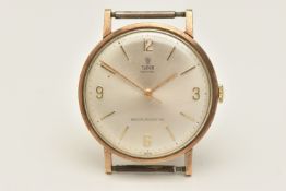 A GENTS YELLOW METAL 'TUDOR ROYAL' WATCH HEAD, manual wind, round silvered dial signed 'Tudor