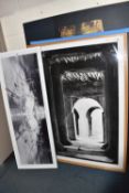 JAMES MORRIS (CONTEMPORARY) 'MOSQUE, BORE, MALI', a photographic print showing a section of a